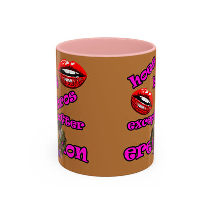hoes b4 bros - Accent Mug (light brown)