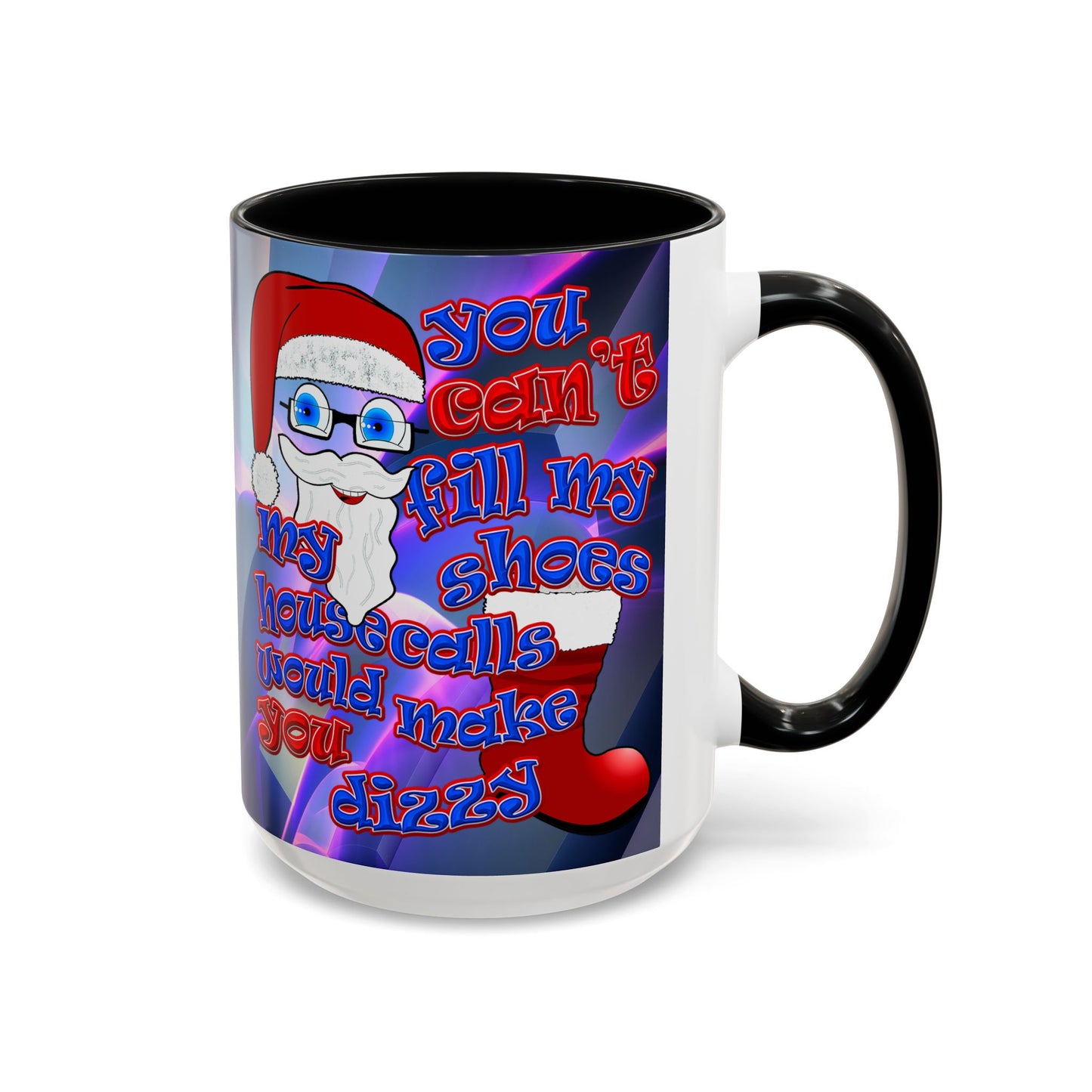 santa's shoes - Accent Mug (grey-pink wave)