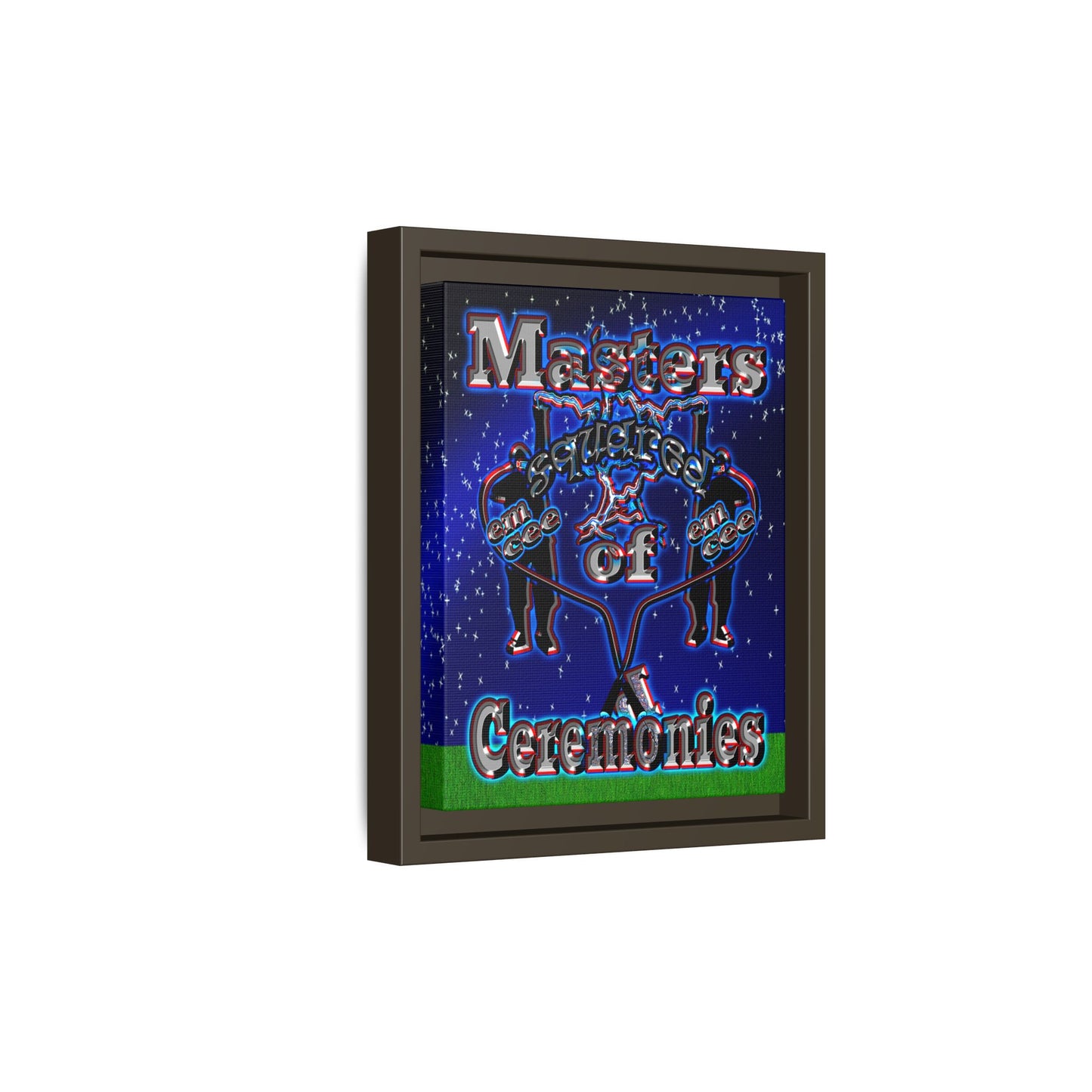 em cee squared - framed canvas art ('snoops' background)