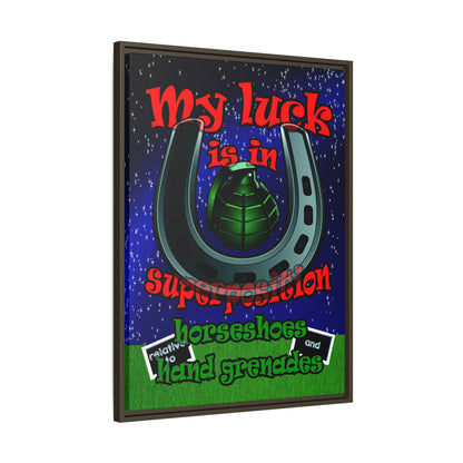 my luck - framed canvas art ('snoops' background)