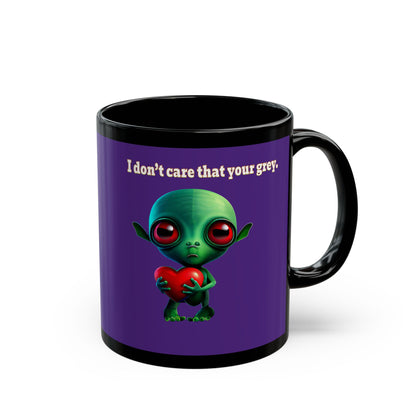 I don't care that your grey - Black Mug (purple)
