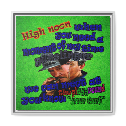 high noon - framed canvas art (green turf)