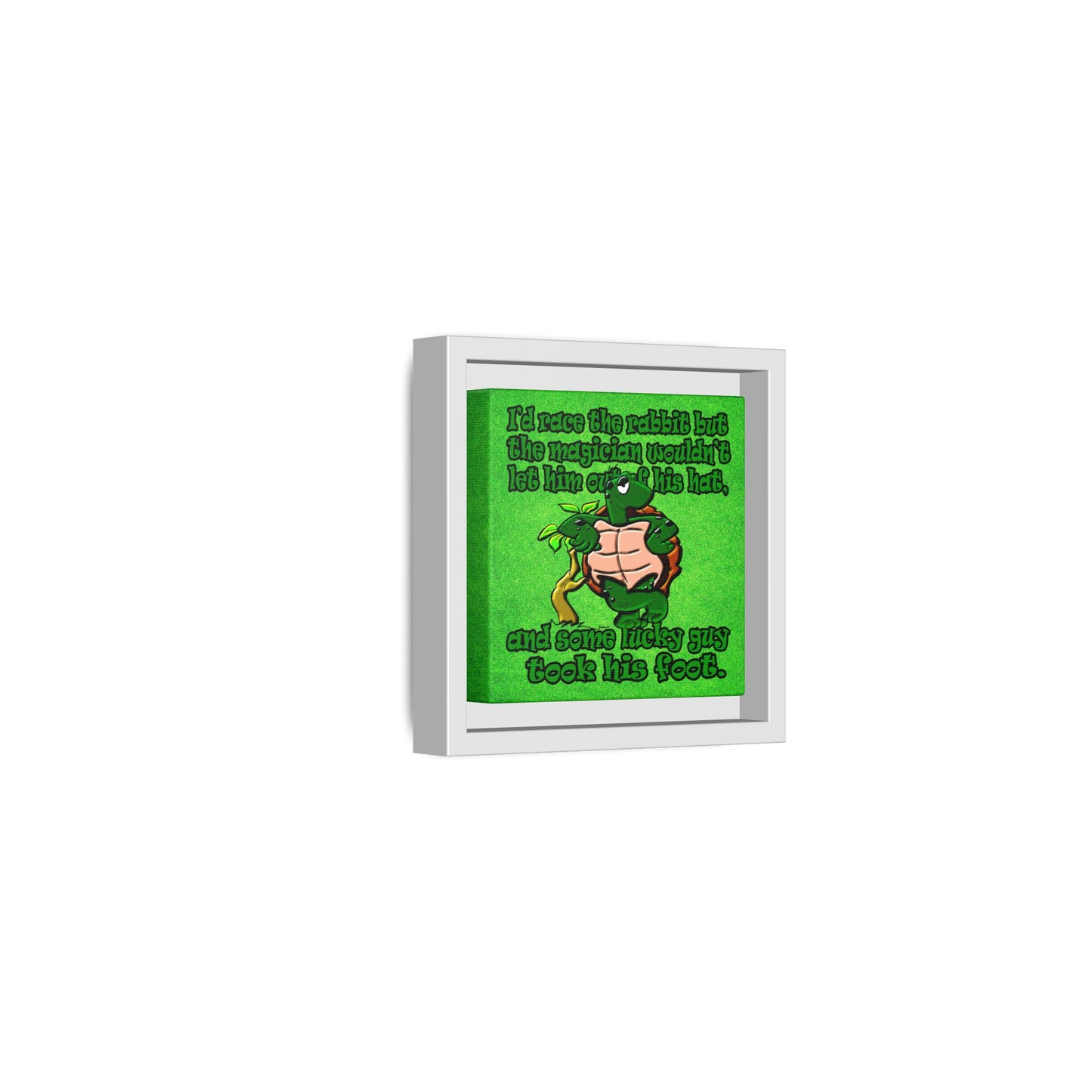 turtle race - framed canvas art (green turf)