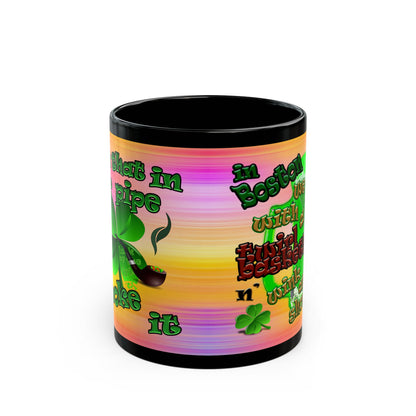 celtics logo - Black Mug (color blur)