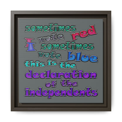 declaration of the independents - framed canvas art (dark grey)