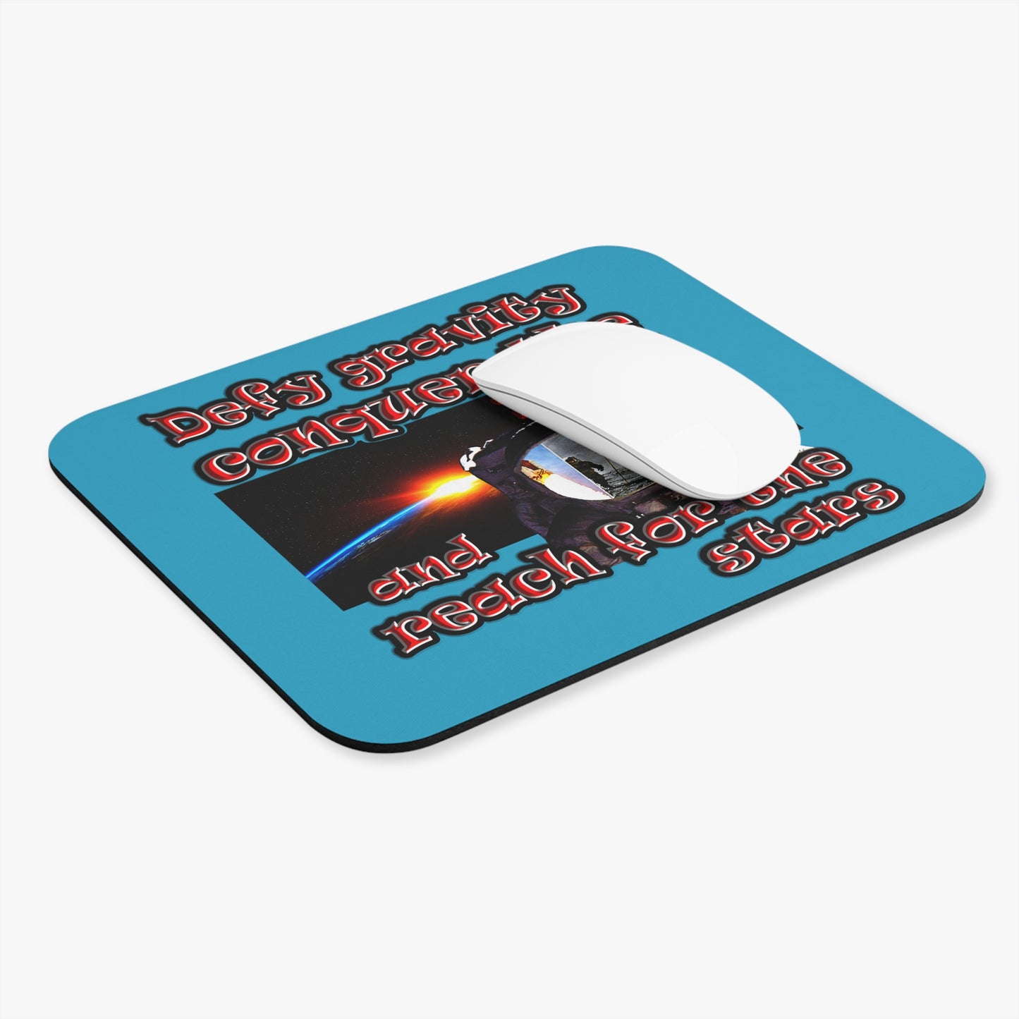 defy conquer reach - Mouse Pad (Rectangle) (turquoise)