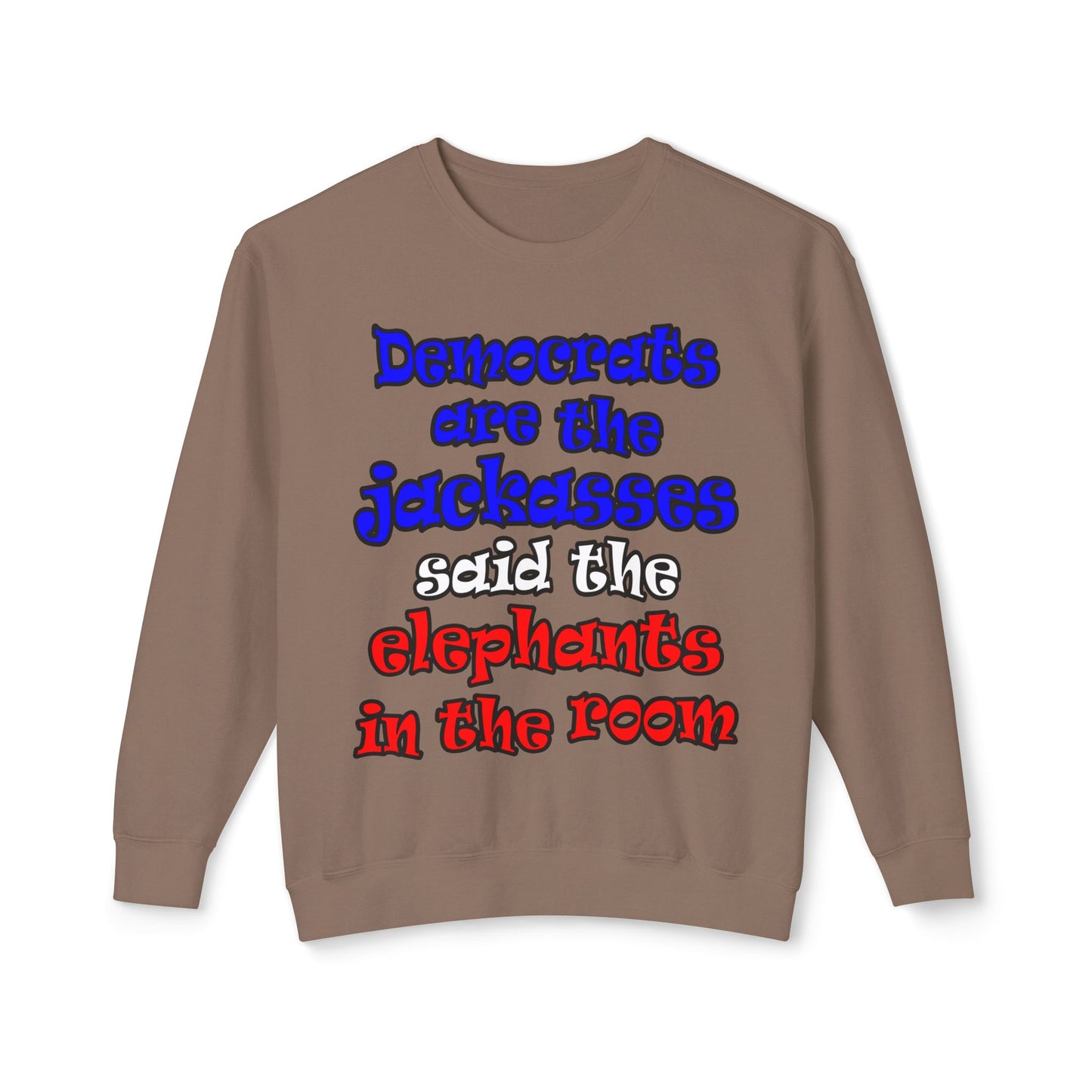 donkeys and elephants - Unisex Lightweight Crewneck Sweatshirt