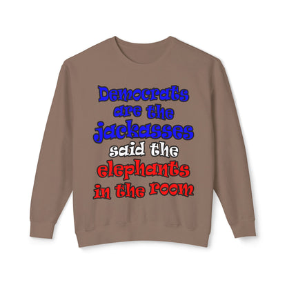 donkeys and elephants - Unisex Lightweight Crewneck Sweatshirt