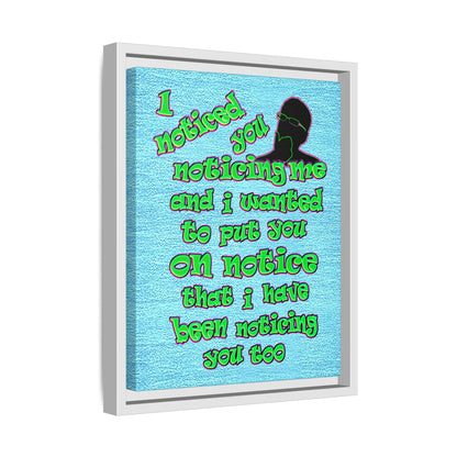 noticed you noticing - framed canvas art (faded blue)