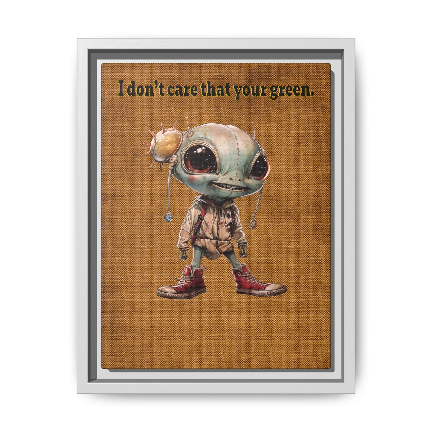 I don't care that your green - framed canvas art (brown papyrus)