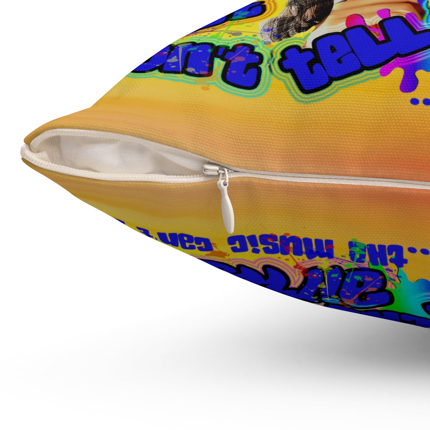 drop the beat - Spun Polyester Square Pillow - (color blur)