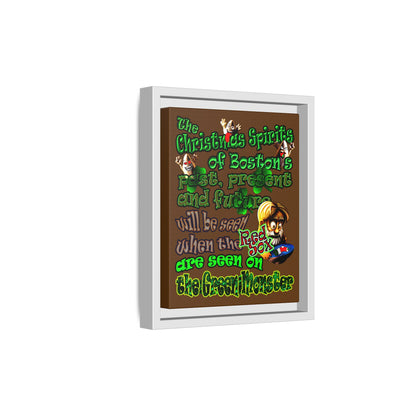 christmas spirits of boston - framed canvas art (brown)