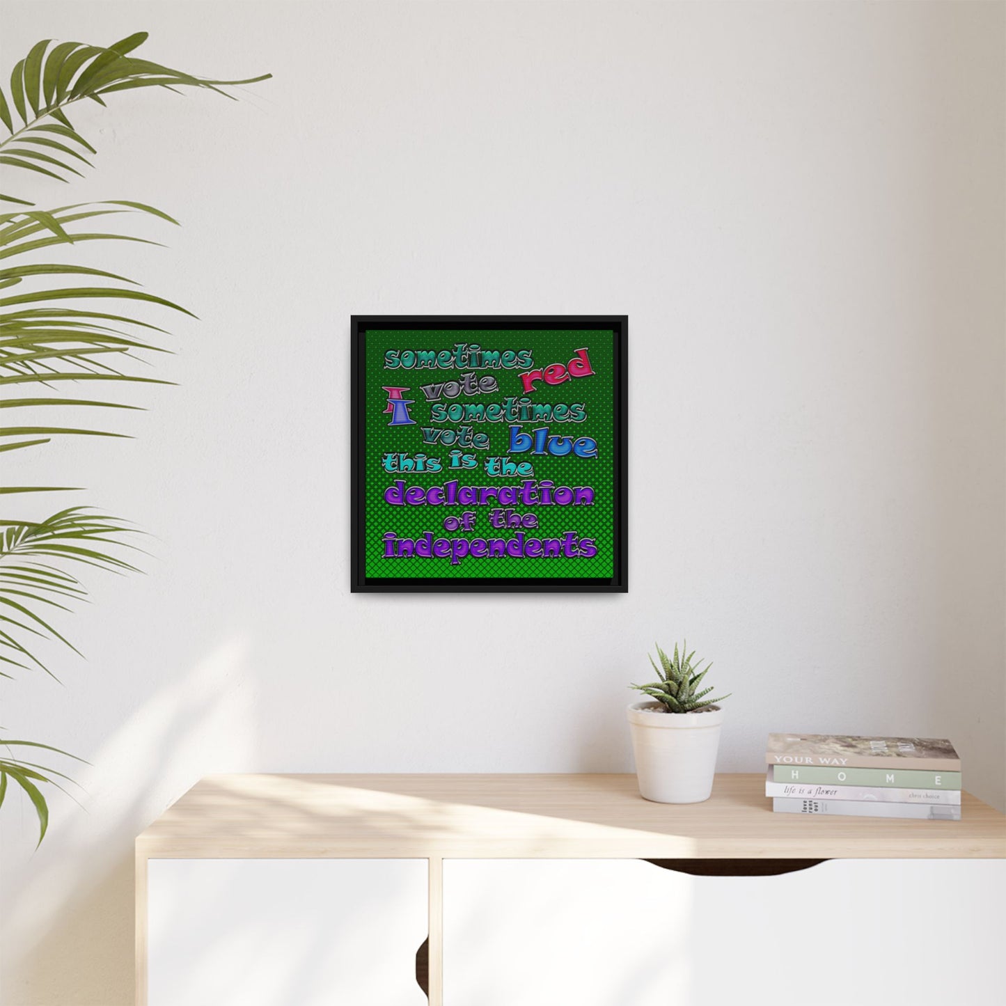 declaration of the independents - framed canvas art (logo green)