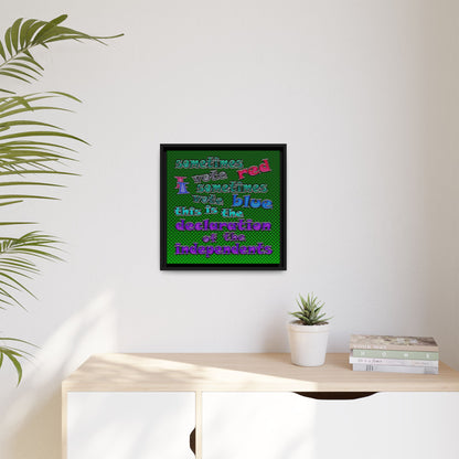 declaration of the independents - framed canvas art (logo green)