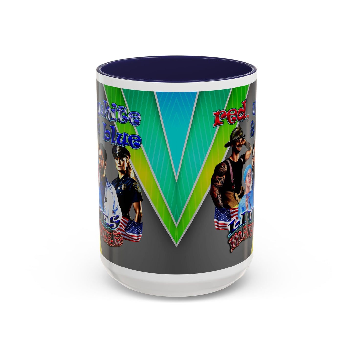 rw&b lives matter - Accent Mug (rainbow split)