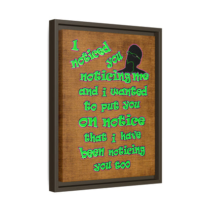 noticed you noticing - framed canvas art (brown papyrus)