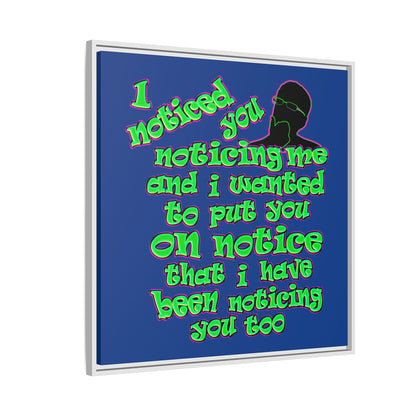 noticed you noticing - framed canvas art (dark blue)