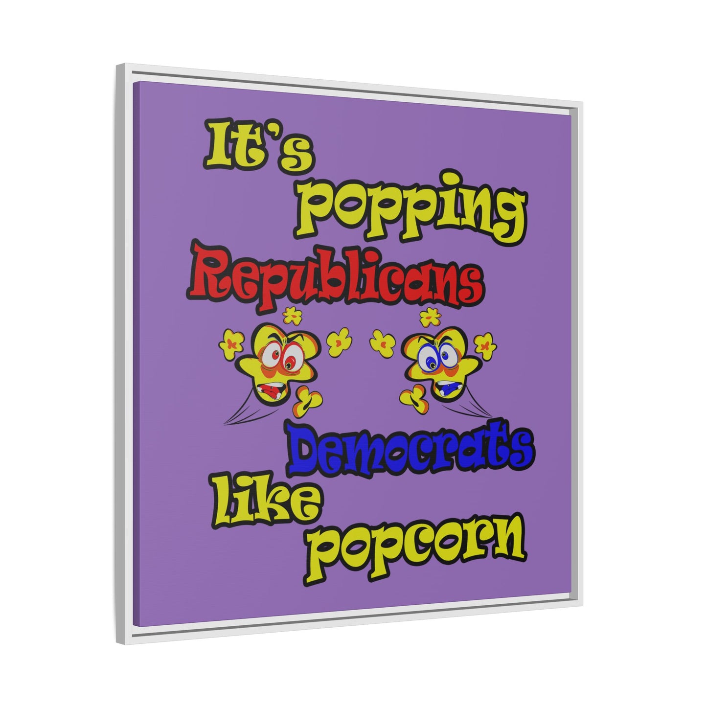 popping like popcorn - framed canvas art (light purple)