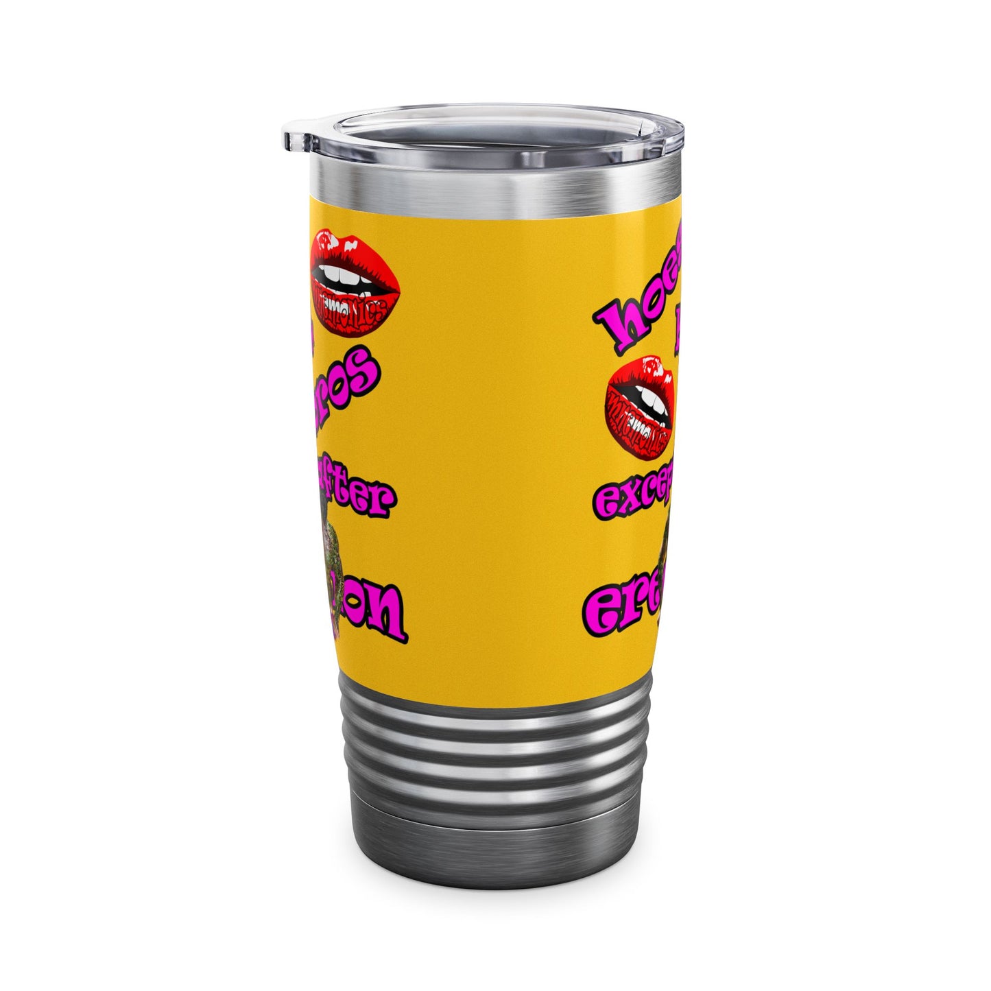 hoes b4 bros - Ringneck Tumbler, 20oz (yellow)