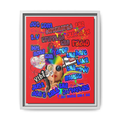 drop the beat - framed canvas art (red)