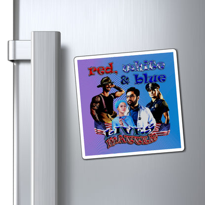 rw&b lives matter - Magnets - (light blue-purple wave)