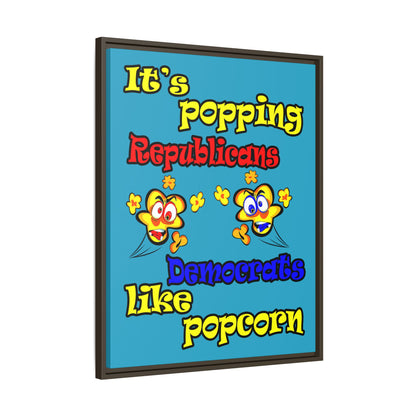 popping like popcorn - framed canvas art (turquoise)