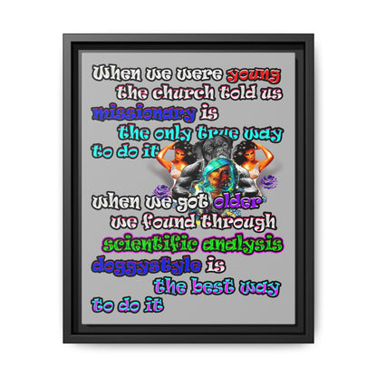 doggystyle - framed canvas art (light grey)