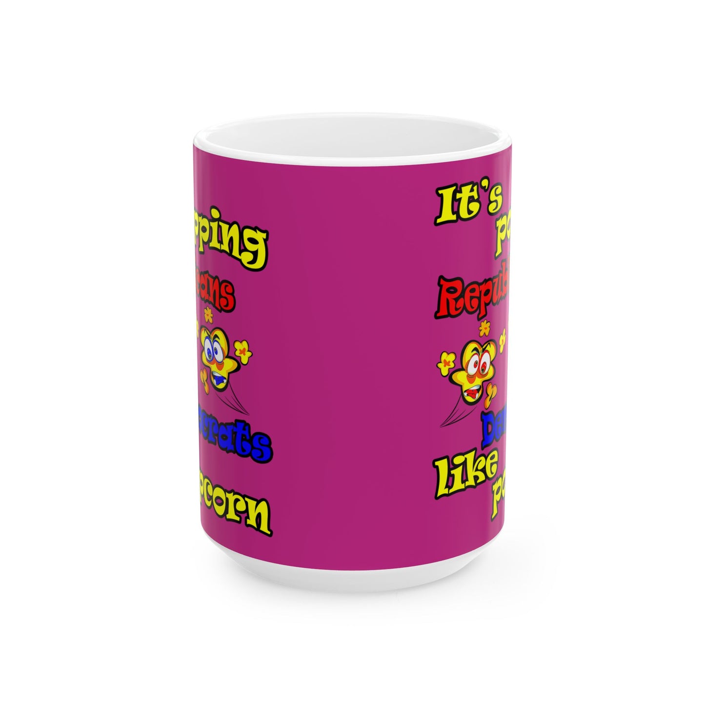 popping like popcorn - White Mug (pink)