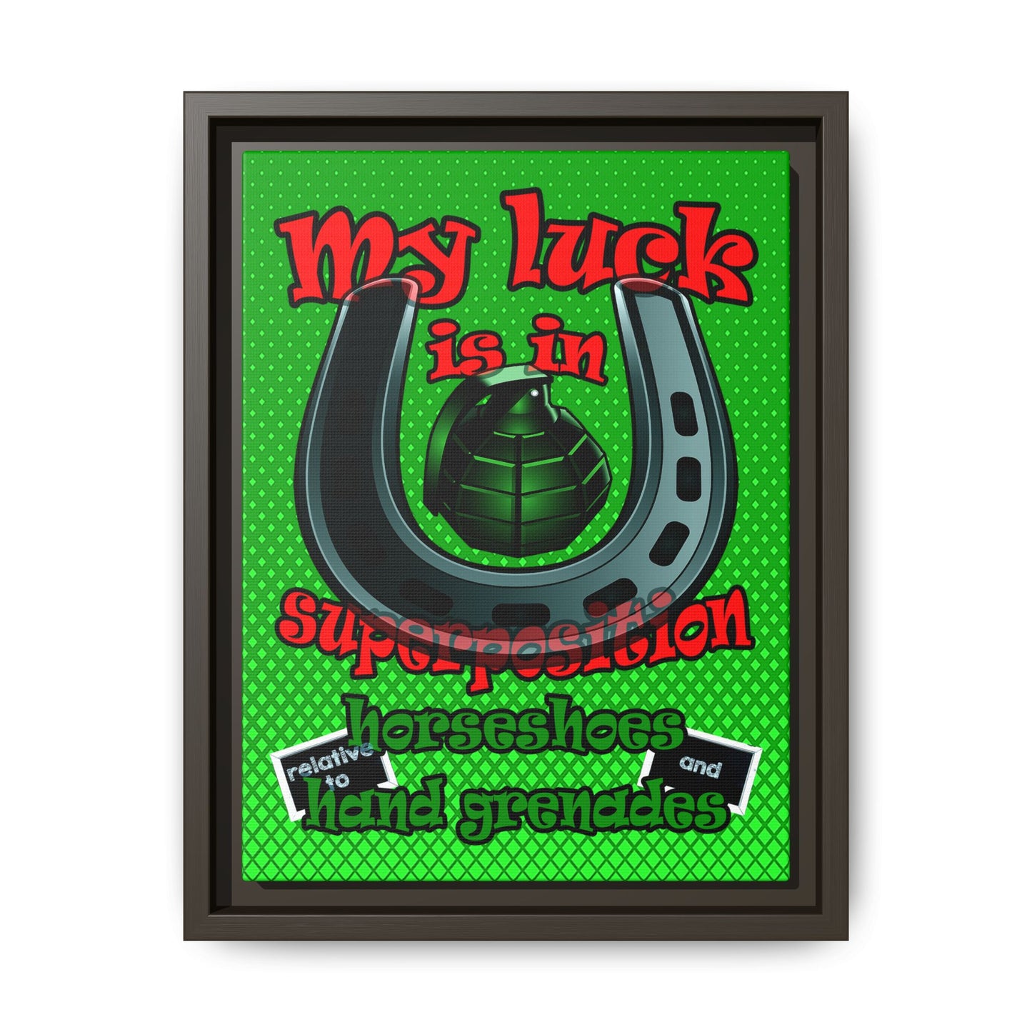 my luck - framed canvas art (logo green)