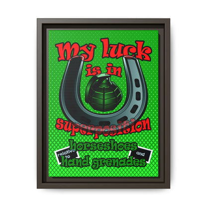 my luck - framed canvas art (logo green)