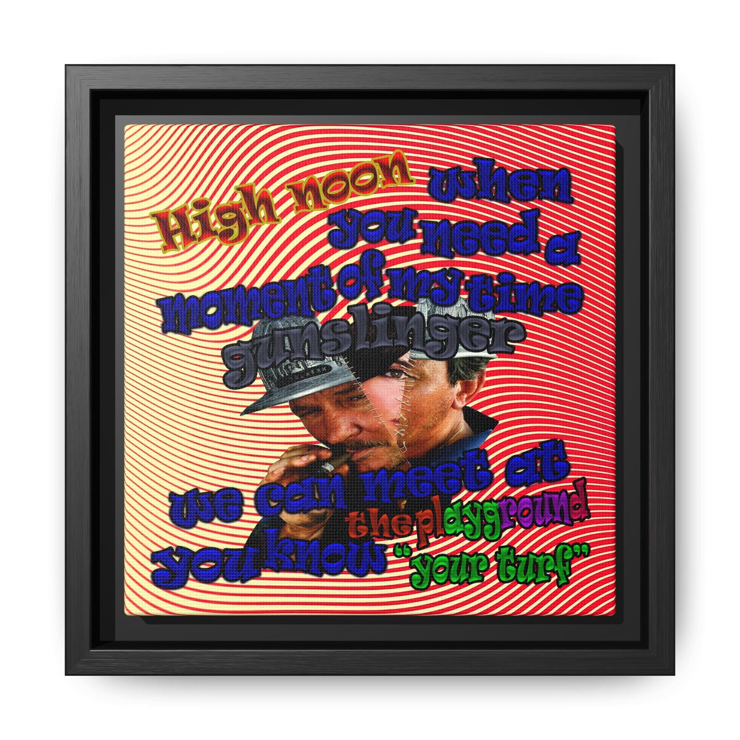 high noon - framed canvas art (yellow-orange wave)