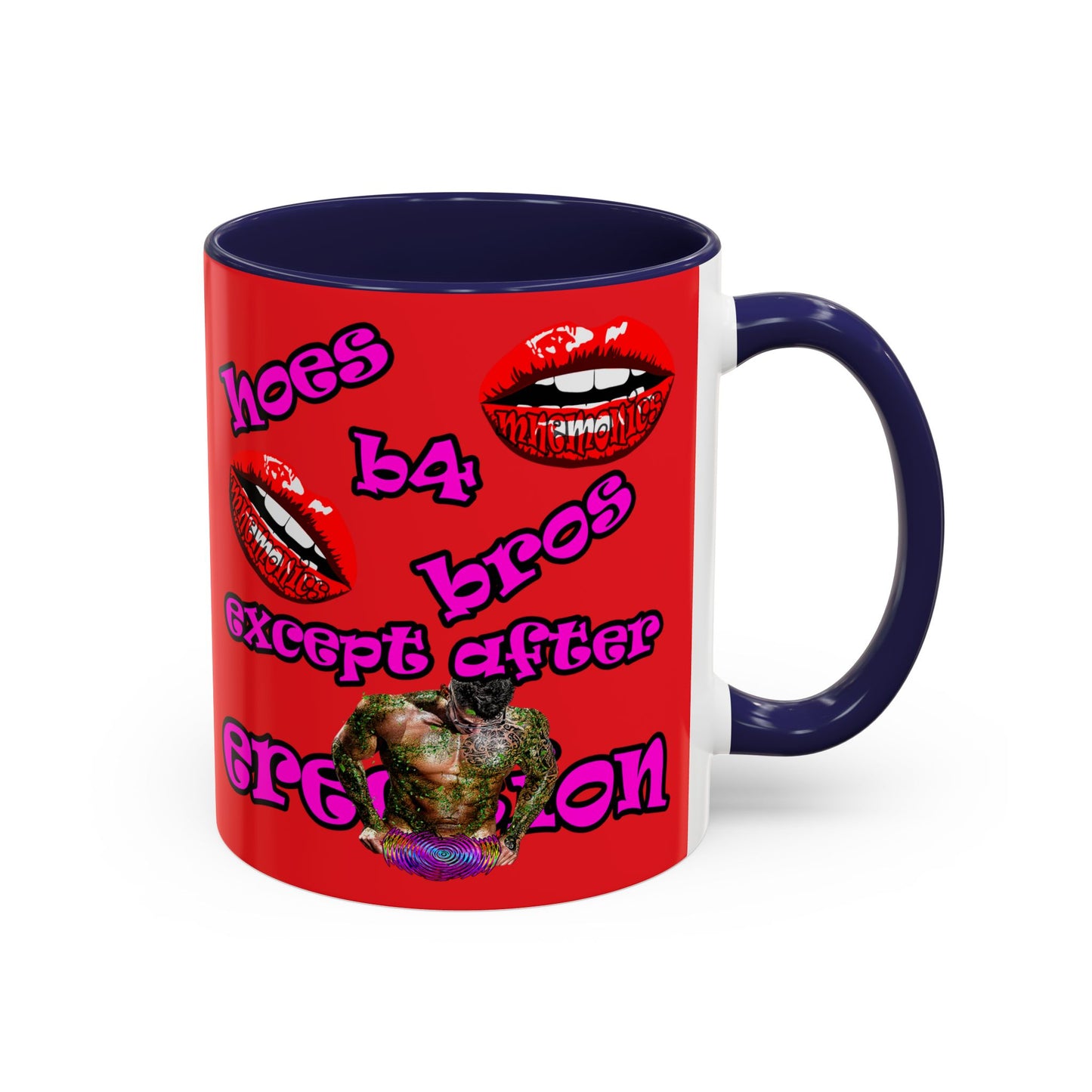 hoes b4 bros - Accent Mug (red)