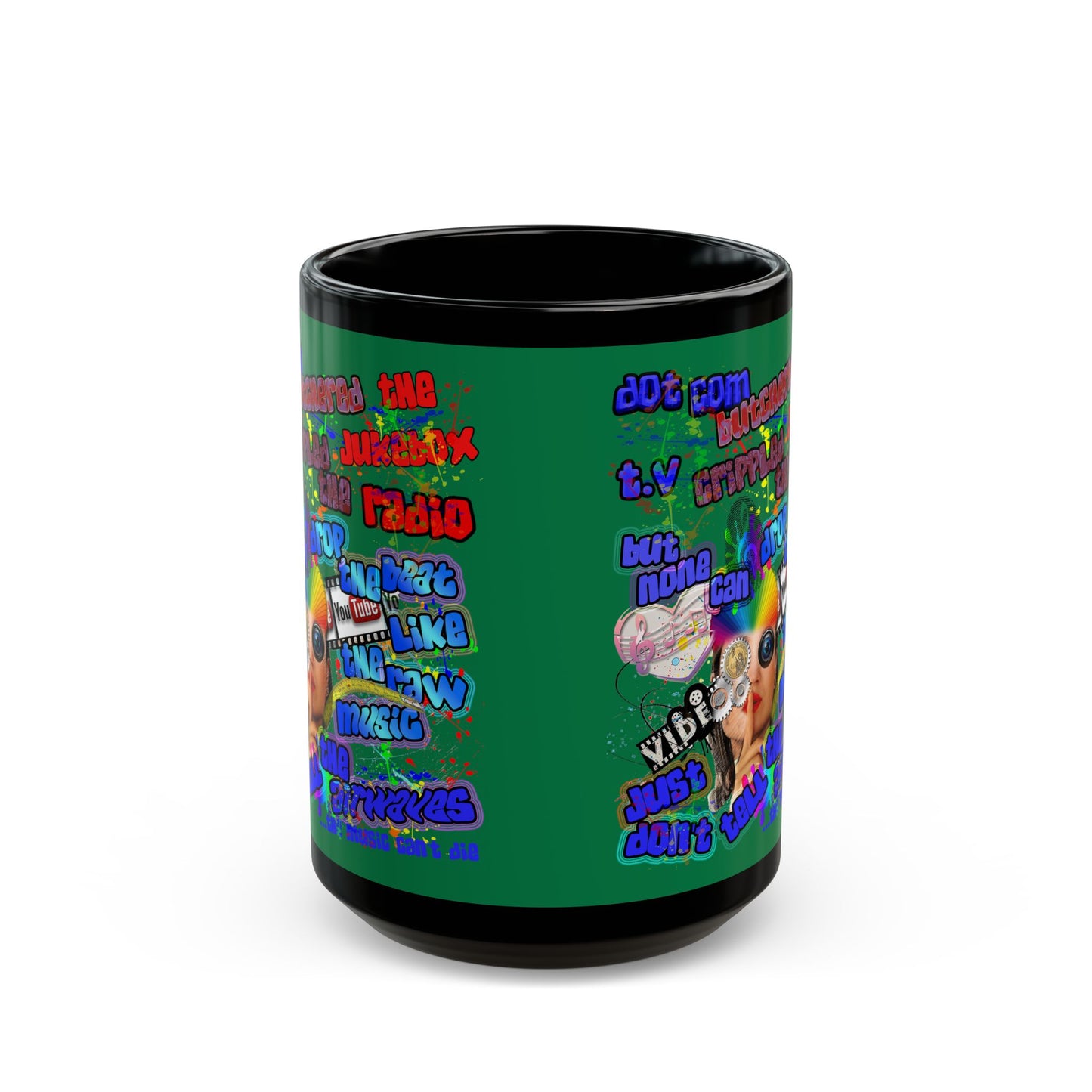 drop the beat - Black Mug (dark green)