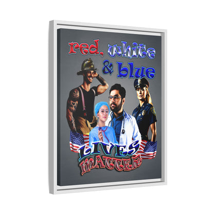 rw&b lives matter - framed canvas art (grey-light grey)