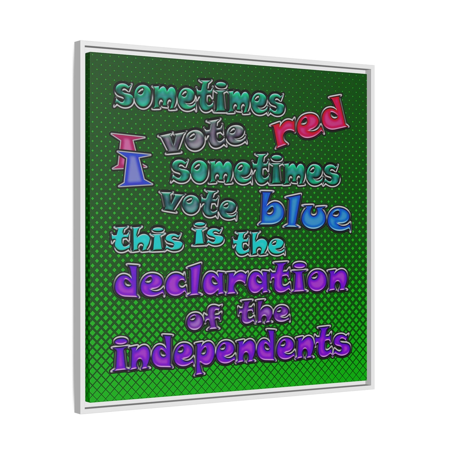 declaration of the independents - framed canvas art (logo green)