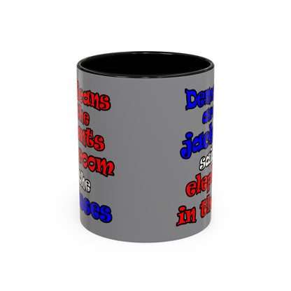 donkeys and elephants - Accent Mug (grey)
