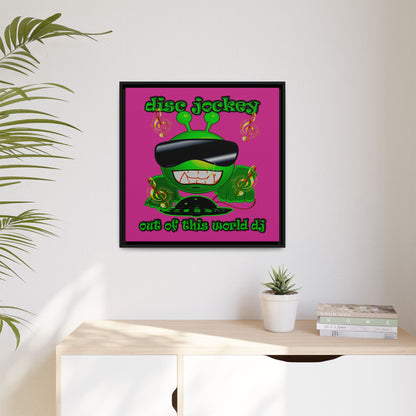 disc jockey - framed canvas art (pink)
