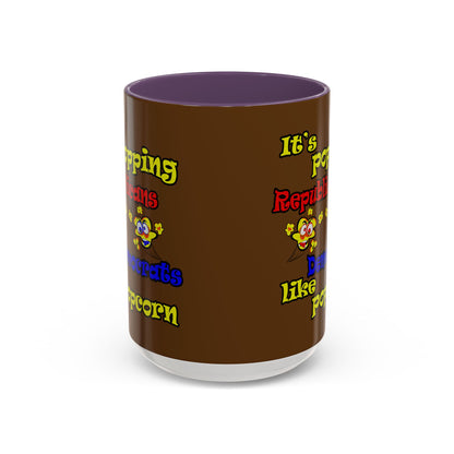 popping like popcorn - Accent Mug (brown)