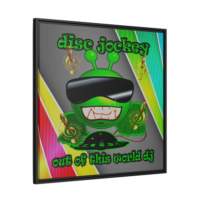 disc jockey - framed canvas art (rainbow split)