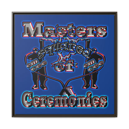 em cee squared - framed canvas art (dark blue)