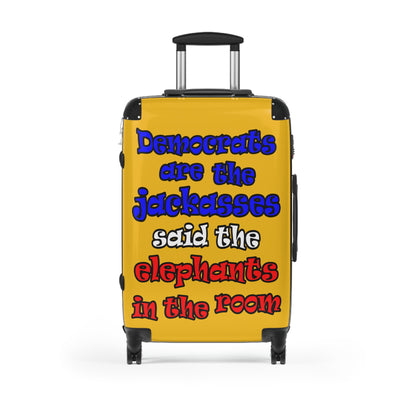 donkeys and elephants - Suitcase (yellow)
