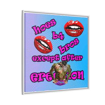 hoes b4 bros - framed canvas art (light blue-purple wave)