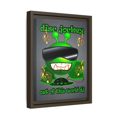 disc jockey - framed canvas art (grey-light grey)