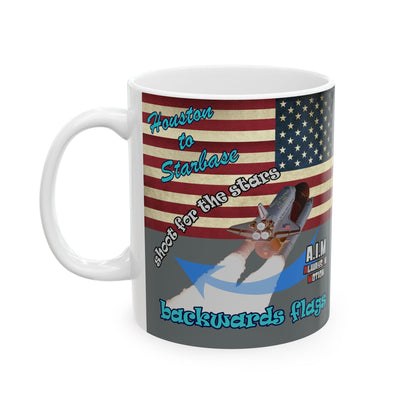 shoot for the stars - White Mug (dark grey)