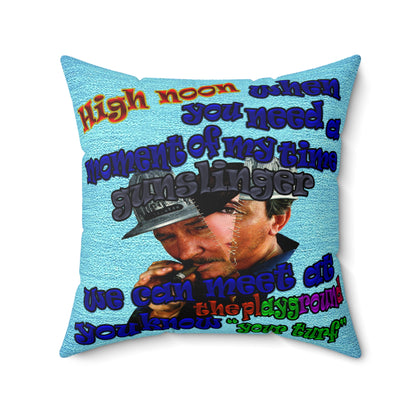 high noon - Faux Suede Square Pillow - (faded blue)