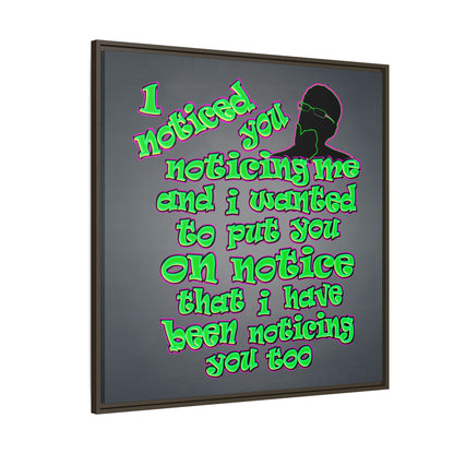 noticed you noticing - framed canvas art (grey-light grey)
