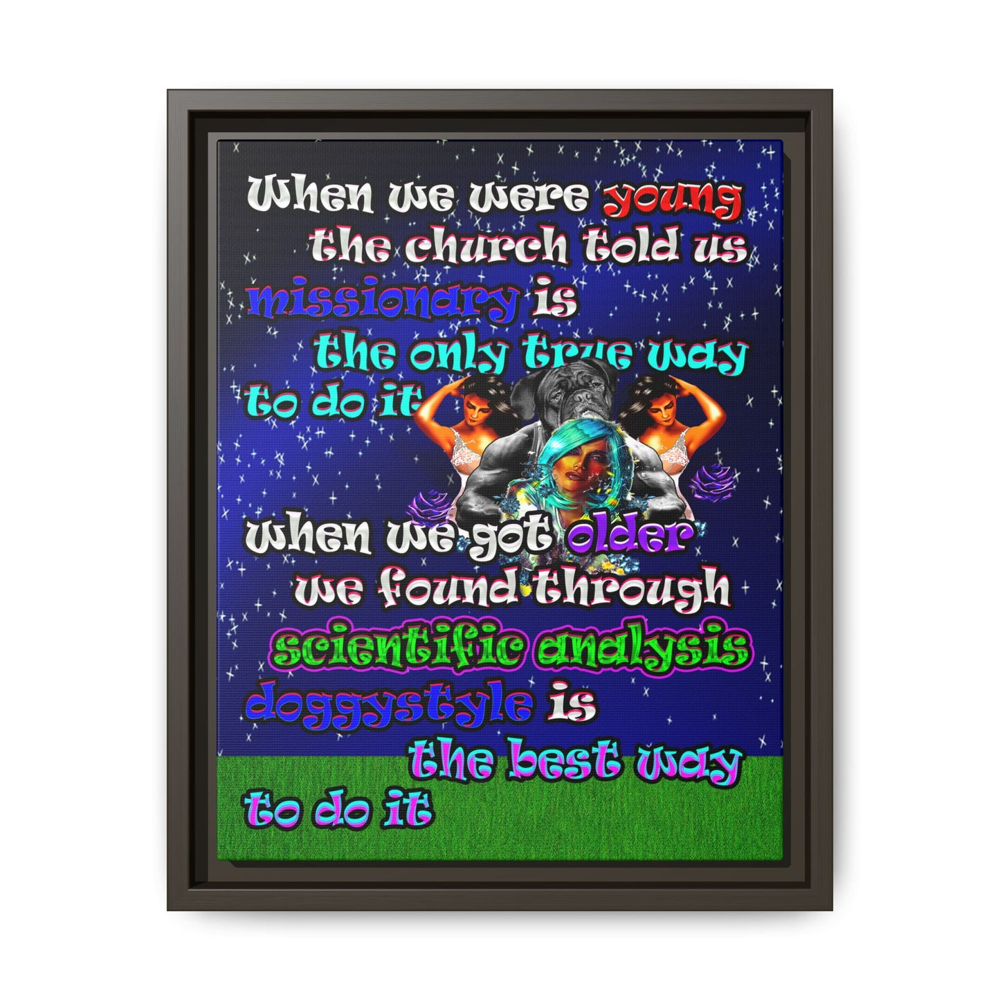 doggystyle - framed canvas art ('snoops' background)