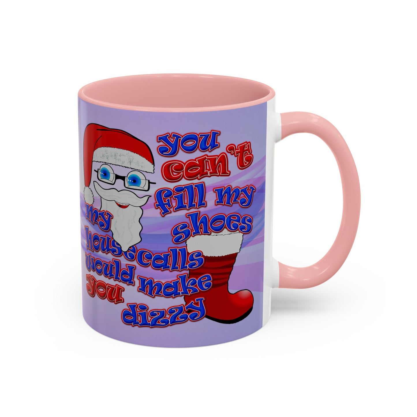 santa's shoes - Accent Mug (light blue-pink wave)