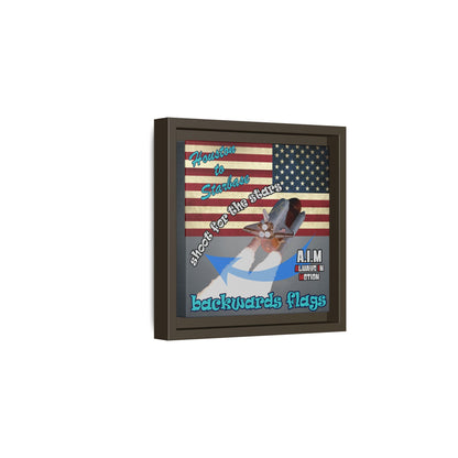shoot for the stars - framed canvas art (grey-light grey)