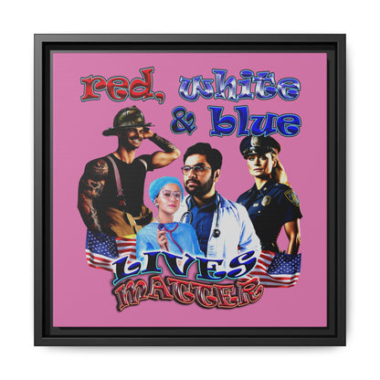 rw&b lives matter - framed canvas art (light pink)